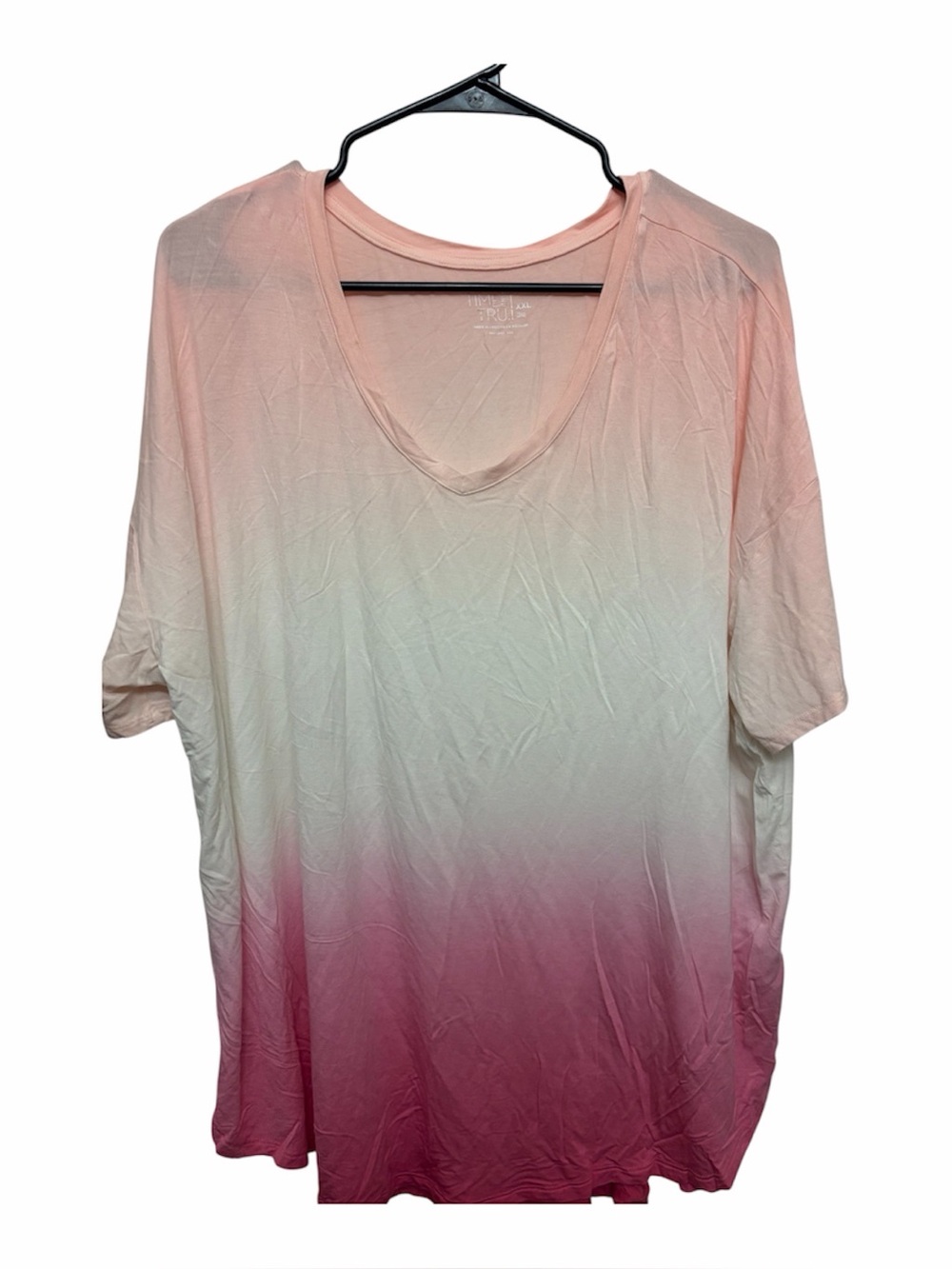 Time and Tru Pink Ombre V-Neck Blouse